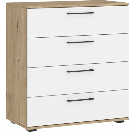 Komoda FORMO KM-1, dub artisan/bílá