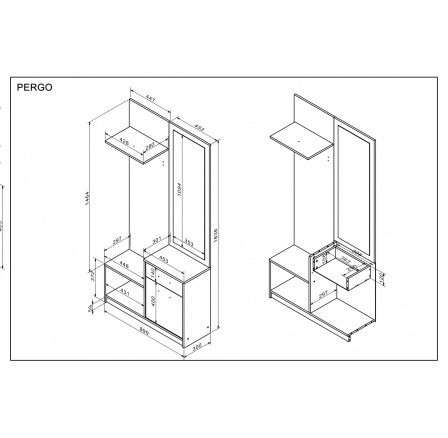 PERGO předsíň, barva: dub artisan-kašmír PERGO předsíň, barva: dub artisan-kašmír