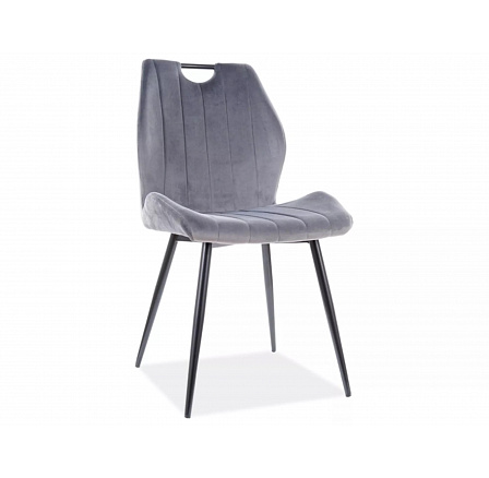 Jídelní židle ARCO VELVET, šedý Bluvel 14/černý mat
