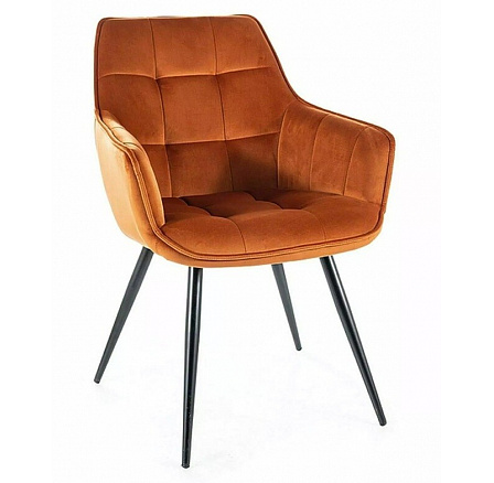 Jídelní židle LILIA VELVET, skořicový Bluvel 4215/černý mat