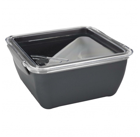 Lunch box rozdělený s vidličkou 2,6l šedý