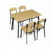 Jídelní set s 4 židlemi, 110x70x76cm, mdf, dub, AUT-O2222 OAK