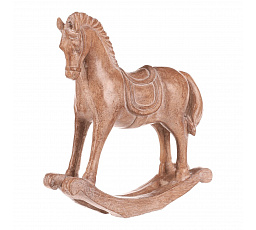 Koník houpací - 19 cm, polyresin, imitace dřeva