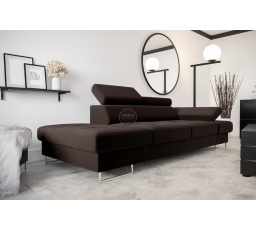 Sofa GALAXY II lenoška 235 cm - hnědá, Rohová část vlevo - levá strana