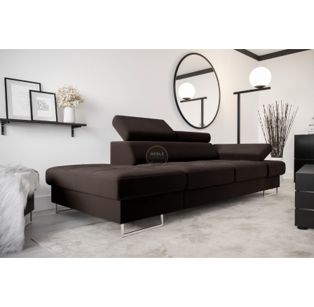 Sofa GALAXY II lenoška 235 cm - hnědá, Rohová část vlevo - levá strana