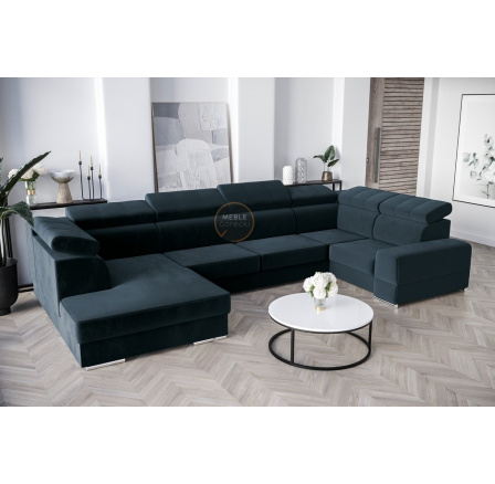 Rohová sedací souprava ROYAL MAX I 210x375x185 - modrá , pravá Rohová sedací souprava ROYAL MAX I 210x375x185 - modrá , pravá