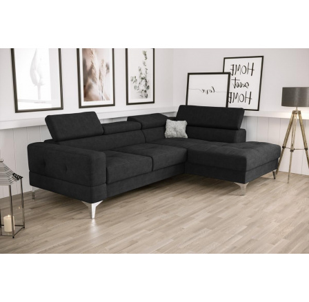 Rohová sedací souprava TOSCANIA MINI s funkcí spaní 170x250 cm - černá , pravá Rohová sedací souprava TOSCANIA MINI s funkcí spaní 170x250 cm - černá , pravá