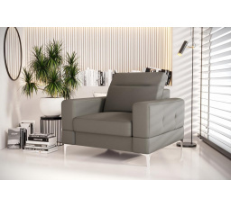 Křeslo MALIBU 104 cm přírodní kůže - Šedá kůže