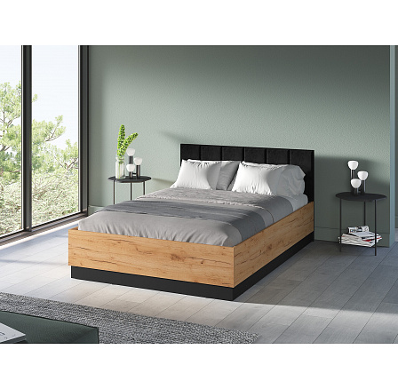 Postel URSO 1301 s úložným prostorem, dub Craft zlatý / černá, 140 × 200 cm Postel URSO 1301 s úložným prostorem, dub Craft zlatý / černá, 140 × 200 cm