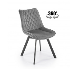 Jídelní otočná židle K520, Šedá/Černá