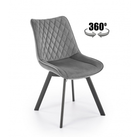 Jídelní otočná židle K520, Šedá/Černá Jídelní otočná židle K520, Šedá/Černá