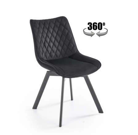 Jídelní otočná židle K520, Černá/Černá