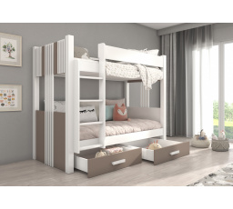Dvoulůžková patrová postel ARTA 200x90 Bílá+Lanýž