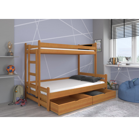 Třílůžková patrová postel BENITO 200x80 Olše