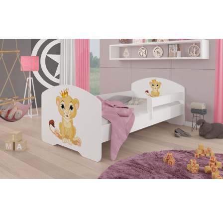 Postel s matrací a zábranou PEPE LION 140X70 Bílá