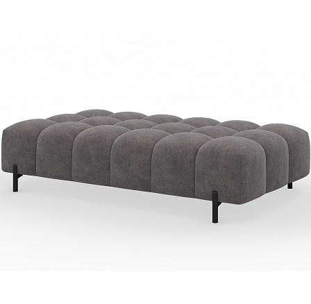 Ferivo quilted pouffe on legs, grey velvet Aura 04 137x37 Ferivo quilted pouffe on legs, grey velvet Aura 04 137x37