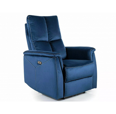 Polohovatelné křeslo NEPTUN VELVET, Modrý Bluvel 86