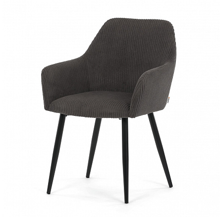 Jídelní židle, šedá, manšestrová látka, DCH-V4009 GREY6