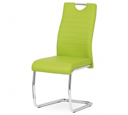 Jídelní židle, zelená, ekokůže, DCL-418 LIM
