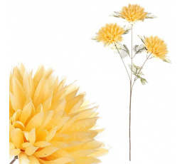 Chryzantéma - umělá řezaná, 3 květy, žlutá