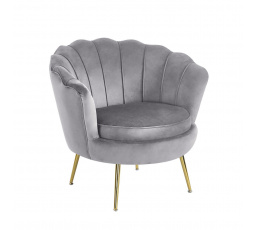 Křeslo velvet šedé /nohy stříbrné/ LC-032-1