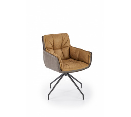 Jídelní otočná židle K523, Hnědá/Tmavě hnědá/Černá