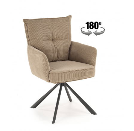 Jídelní otočná židle K528, Cappuccino/Černá