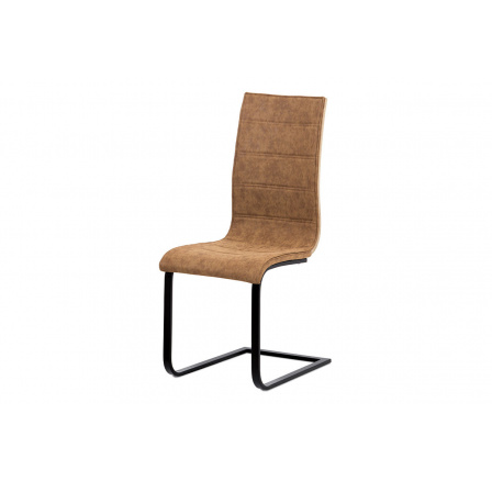 Jídelní židle, látka "COWBOY" hnědá, překližka San Remo, kov matná černá
