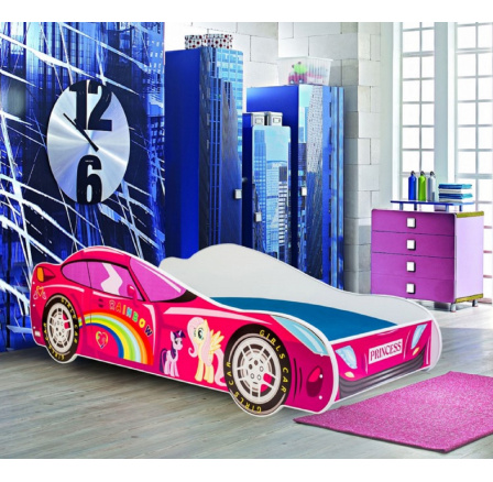 Dětská postel CAR PINK s matrací, 160x80 cm