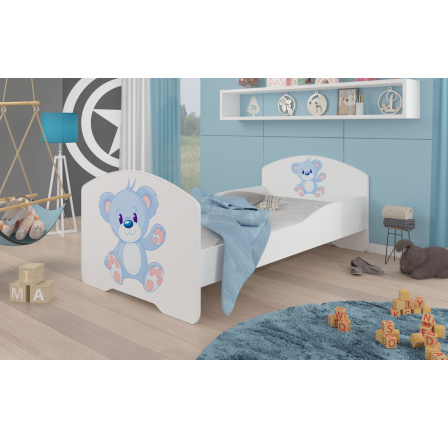 Postel s matrací PEPE BLUE BEAR 140x70 Bílá