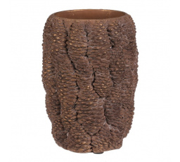 Váza betonová - vzor šišek, vel. S, hnědo-zlatá