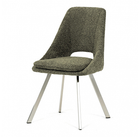 Jídelní židle, zelená, látka bouclé, DCL-W1174 GRN2