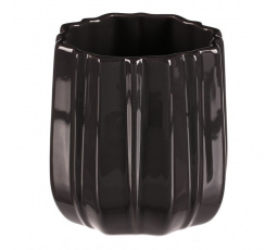 Váza keramická - glazovaná, šedá antracitová