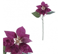 Vánoční růže - umělá řezaná květina, fialovo-zlatá