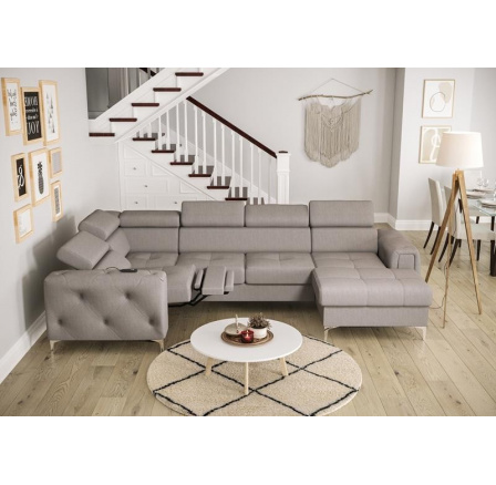 Rohová sedací souprava ORION MAX III , relax s funkcí spaní 165x320x190 cm - šedá , levá Rohová sedací souprava ORION MAX III , relax s funkcí spaní 165x320x190 cm - šedá , levá