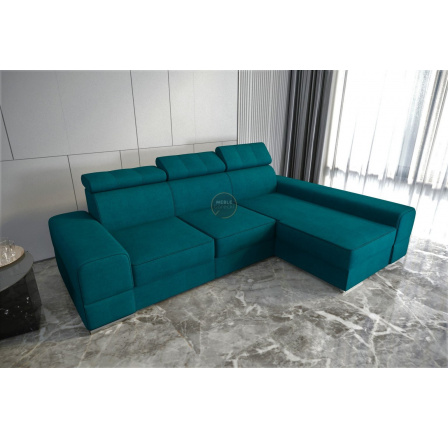 Rohová sedací souprava ROYAL 295×185 - pravá, tyrkysová Rohová sedací souprava ROYAL 295×185 - pravá, tyrkysová