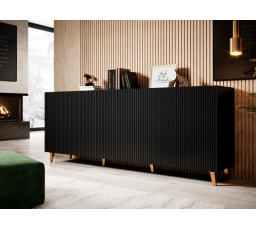 Komoda PAFOS 200 4D, černá MAT