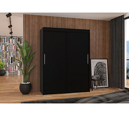Šatní skříň s posuvnými dveřmi DENVER 150 Černá+Černá