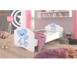 Postel s matrací CASIMO BLUE BEAR 140x70 Bílá
