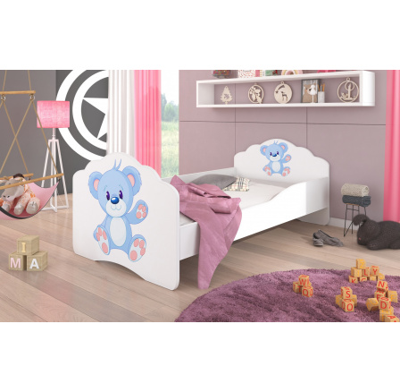 Postel s matrací CASIMO BLUE BEAR 140x70 Bílá