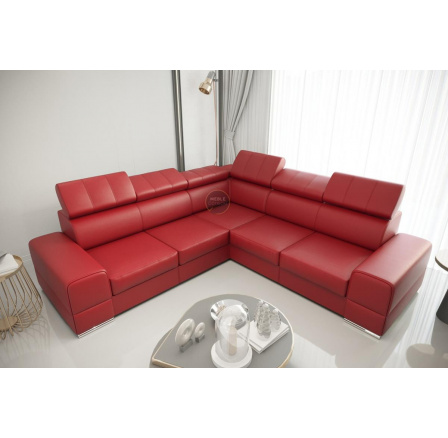 Rohová sedací souprava ROYAL MAX 286x286 přírodní kůže - červená kůže , pravá Rohová sedací souprava ROYAL MAX 286x286 přírodní kůže - červená kůže , pravá