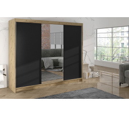 Skříň Debora I 200 - dub artisan/černá