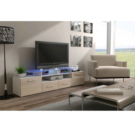 TV komoda EVORA WHITE   - krémová