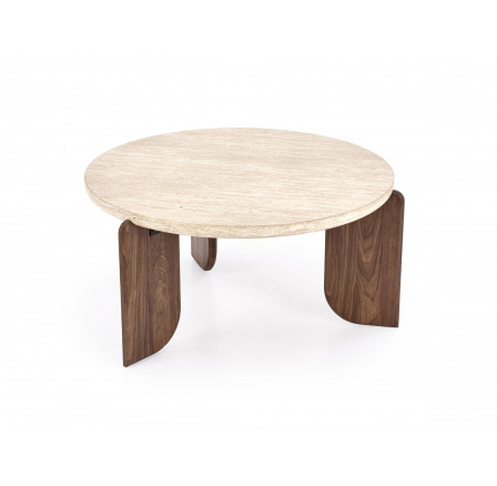 MAMBO konferenční stolek, travertin / ořechový (1p=1ks)