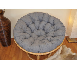 Polstr deluxe na křeslo papasan 110 cm - šedý melír