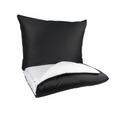 Povlečení Satén UNI DUO 140x200, 70x90cm černá/bílá