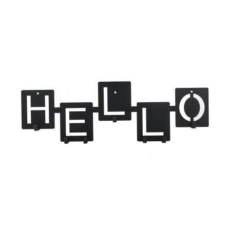 Nástěnný věšák Hello černý