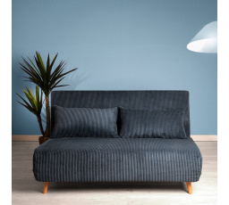 Sofa SOLACE dvoumístná pohovka s funkcí spaní manšestr modrá 140x91x84 cm 871677