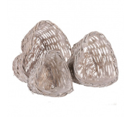 Obal proutěný ve tvaru srdce - réva bělená, cena za sadu 3 ks