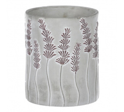 Váza betonová - motiv levandule, šedá